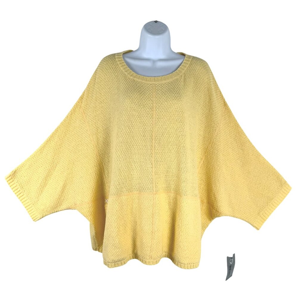 Habitat Summer‎ Pocket Poncho Sweater M/L Daisy Yellow Oversized NWT FS-1365